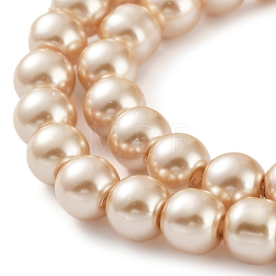 Baking Painted Pearlized Glass Pearl Round Bead Strands X-HY-Q330-8mm-42-1