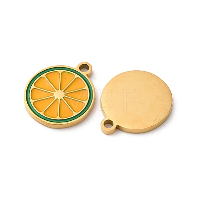 Fruit Seris 304 Stainless Steel Enamel Charms STAS-U060-03G-03-1