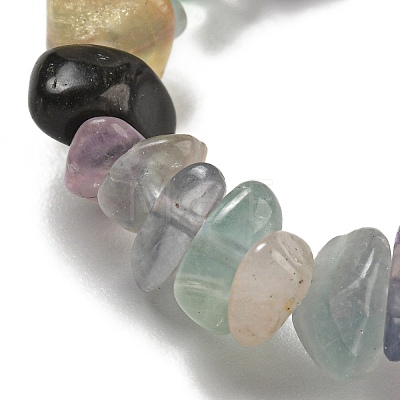 Natural Fluorite Chips Beaded Necklace NJEW-FZ00004-08-1