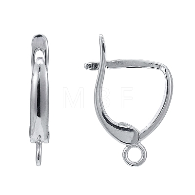 Anti-Tarnish Rhodium Plated 925 Sterling Silver Leverback Earrings STER-K168-003P-1