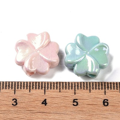UV Plated Iridescent Opaque Acrylic Beads OACR-G033-01-1