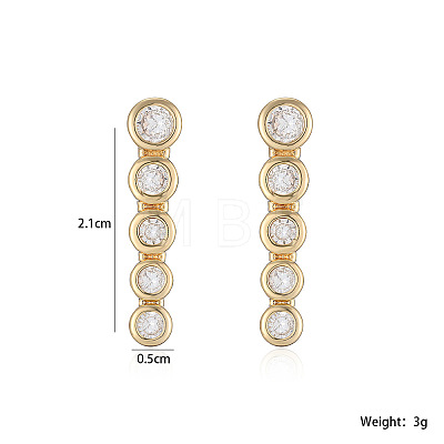 Brass Clear Cubic Zirconia Stud Earrings WGA7D61-01-1