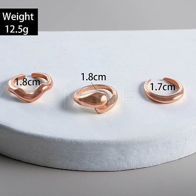 3Pcs Alloy Finger Rings Sets WG7802C-11-1