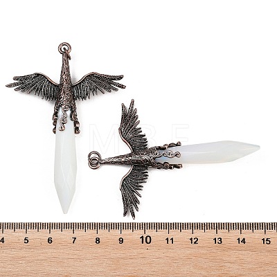 Natural & Synthetic Mixed Stone Faceted Pointed Bullet Shaped Big Pendants G-T145-01R-1