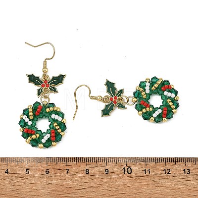 304 Stainless Steel Glass Dangle Earrings EJEW-MZ00805-1