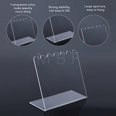 Transparent Acrylic Slant Back Necklace Display Stands EDIS-WH0022-04B-1
