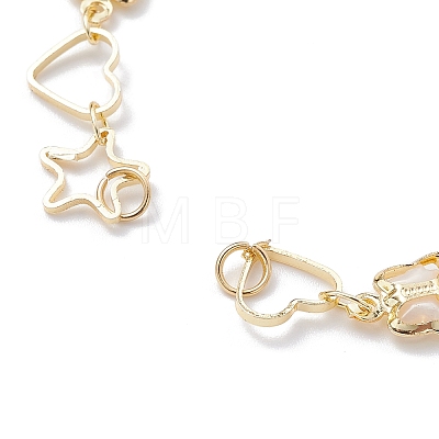 Handmade Butterfly Starfish Heart Brass Link Chain Bracelet Making AJEW-JB01150-19-1