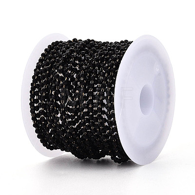 Handmade 304 Stainless Steel Faceted Round Link Chains CHS-N008-06G-02-1