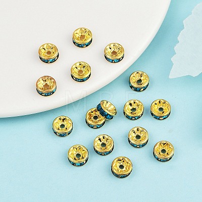 Brass Rhinestone Spacer Beads RB-A014-Z8mm-06G-1