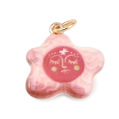Brass Enamel Pendants ENAM-I087-03F-1