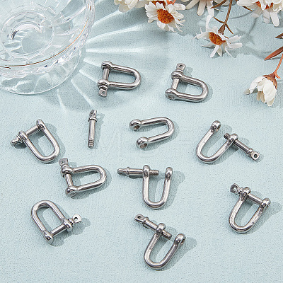 304 Stainless Steel D-Ring Anchor Shackle Clasps STAS-WH0033-56A-1