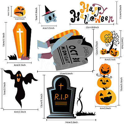 Halloween Theme Chemical Fiber Oil Canvas Self Adhesive Window Decorations AJEW-WH0182-003-1