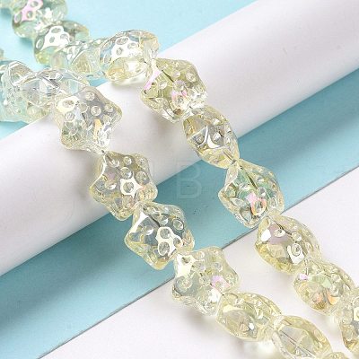 Transparent Electroplate Glass Beads Strands GLAA-C025-01H-1