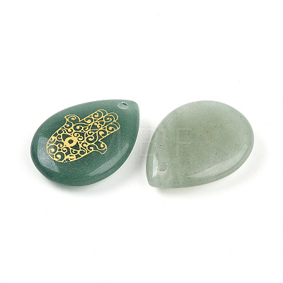 Natural Green Aventurine Pendants G-N345-05C-1