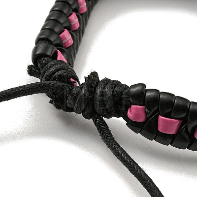 Adjustable PU Leather & Waxed Braided Cord Bracelets BJEW-F468-11-1