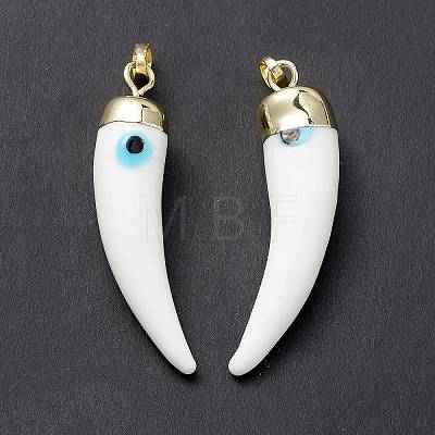 Handmade Evil Eye Lampwork Pendants LAMP-F031-01G-05-1