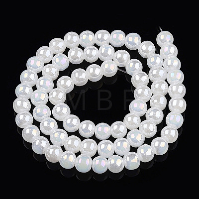 Electroplate Imitation Jade Glass Beads Strands LS-GLAA-T032-J6mm-AB01-1