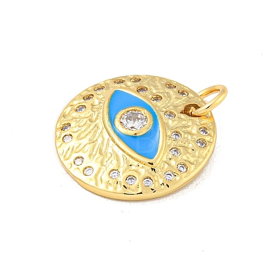 Rack Plating Brass Micro Pave Cubic Zirconia Pendants KK-P277-26G-05-1