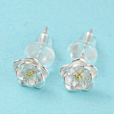 Two Tone 999 Sterling Silver Stud Earrings STER-P052-A06-S-1