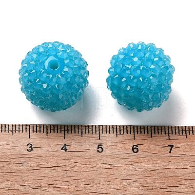 Chunky Resin Rhinestone Bubblegum Ball Beads RESI-S259-A05-1