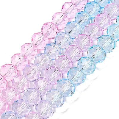 Transparent Painted Glass Beads Strands X-DGLA-A034-T6mm-A22-1
