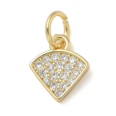 Rack Plating Brass Micro Pave Cubic Zirconia Pendants KK-K392-38G-1