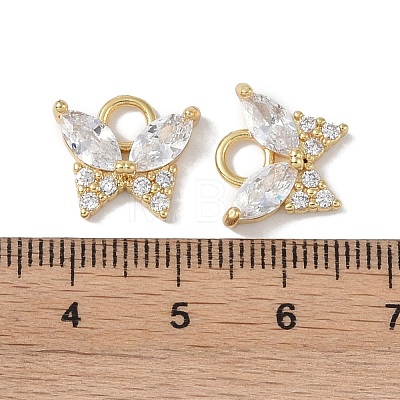 Rack Plating Brass Micro Pave CLear Cubic Zirconia Charms KK-E110-10G-1