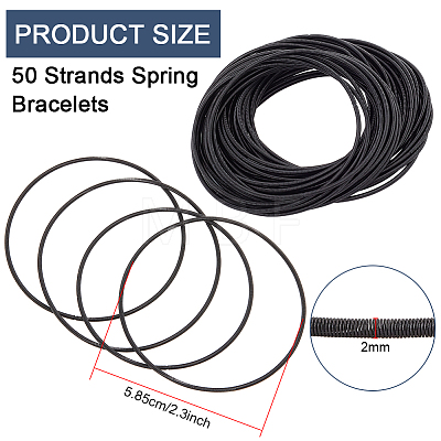 50 Strands Spring Bracelets TWIR-BC0001-52-1