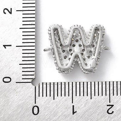 Brass Micro Pave Cubic Zirconia Letter Links KK-I717-04W-P-1