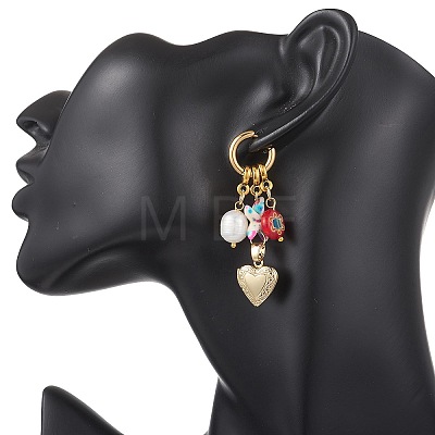 Natural Freshwater Pearl Hoop Earrings EJEW-JE06967-1