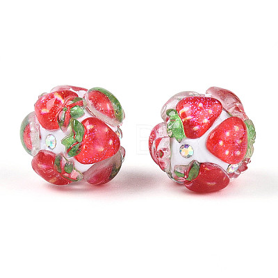 Fruit Round Resin Beads RESI-T059-03D-1