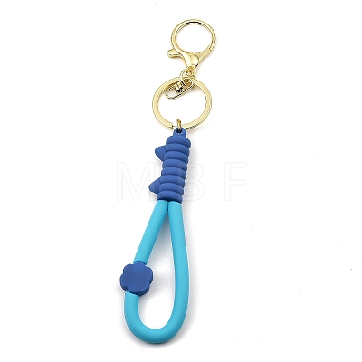 Cat Paw Print PVC Rope Keychains KEYC-B015-03LG-01-1