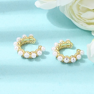 Brass Micro Pave Cubic Zirconia Cuff Earrings CU-CBAE7DF-34G-1