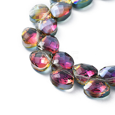 Electroplate Triangle Glass Beads Strands EGLA-A036-11A-HP01-1