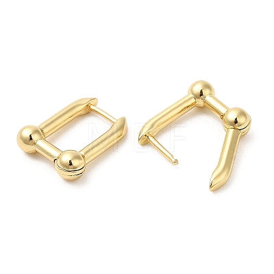 Rack Plating Brass Rectangle Hoop Earrings EJEW-D064-01G-1