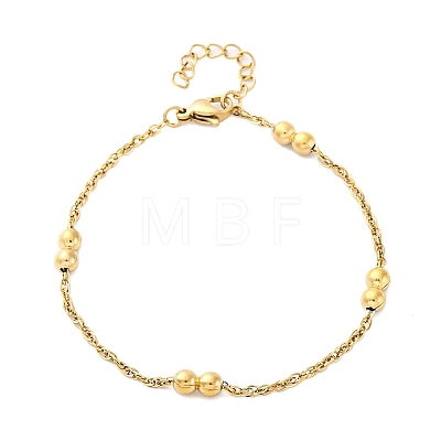 304 Stainless Steel Rope Chain Bracelets for Women BJEW-C094-06G-1