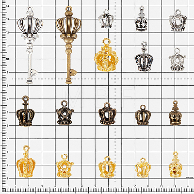 72Pcs 18 Styles Tibetan Style Alloy Pendants FIND-PH0061-87-1