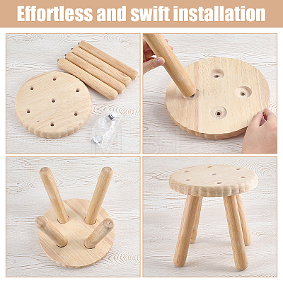 Wood Biscuit Stool AJEW-WH0596-917A-1