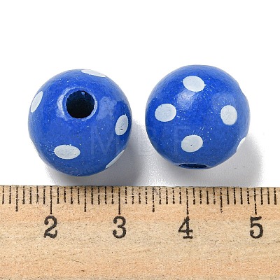 Printed Wood European Beads WOOD-G022-18G-1