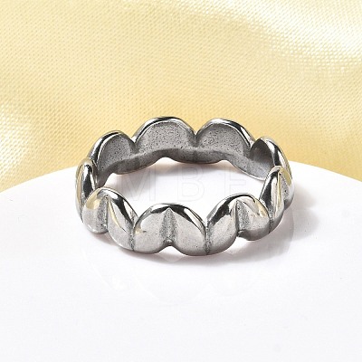 Heart 304 Stainless Steel Finger Ring RJEW-C125-01P-1