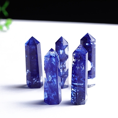 Blue Watermelon Stone Glass Point Tower Wands PW-WG39017-01-1