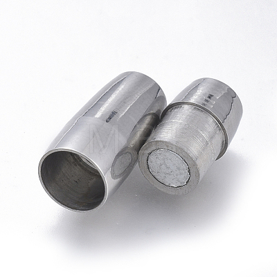 304 Stainless Steel Magnetic Clasps with Glue-in Ends STAS-D242-13P-1