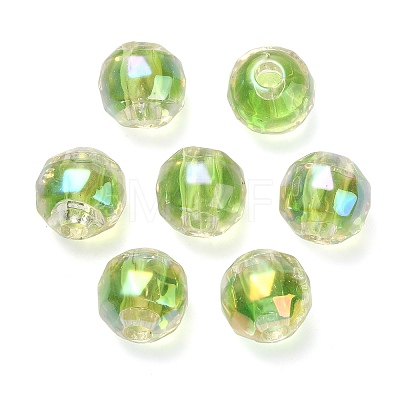 UV Plating Transparent Acrylic European Beads OACR-F004-03B-1