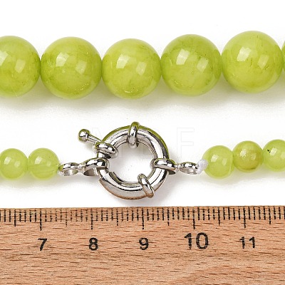 Dyed Round Natural Green Jade Graduated Beaded Necklaces GG-CBAA808-05P-F-1