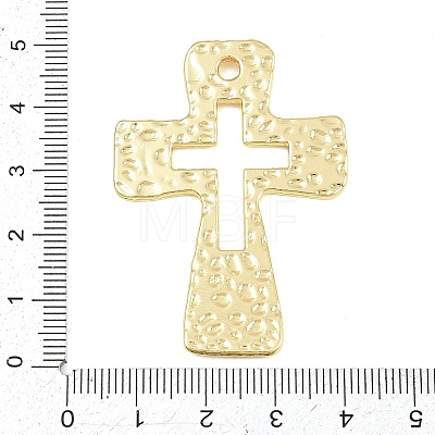 Textured Brass Connector Charm KK-CBA95AE-02C-G-1