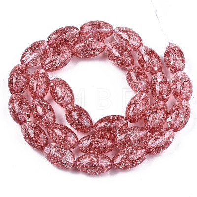 Transparent Crackle Glass Beads Strands GLAA-S192-B-010H-1
