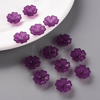 Transparent Frosted Acrylic Bead Caps MACR-S371-04A-743-1