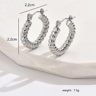 304 Stainless Steel Hoop Earrings YY3113-1-1