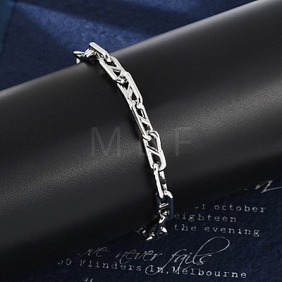 304 Stainless Steel Oval Link  Chain Bracelets for Women Men BJEW-F488-49A-P-1