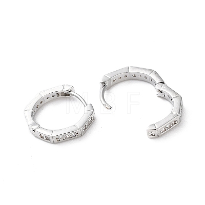 Brass Micro Pave Cubic Zirconia Hoop Earrings EJEW-P259-09P-1